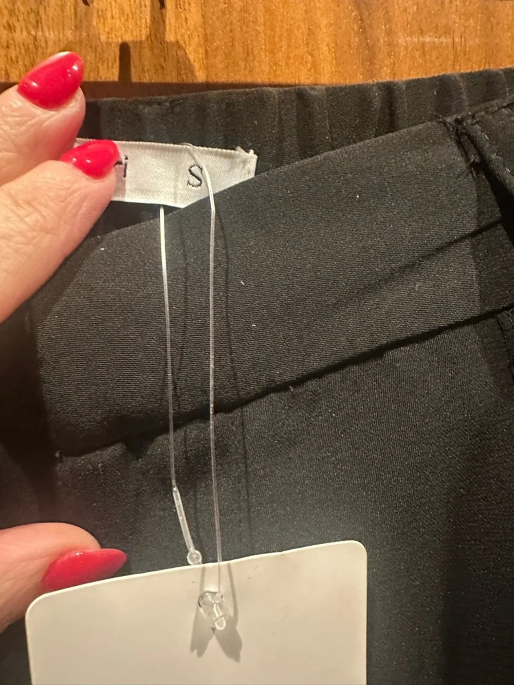 Black Wide-Leg Tailored Pants — Trapeze Fit - Picture 3 of 5